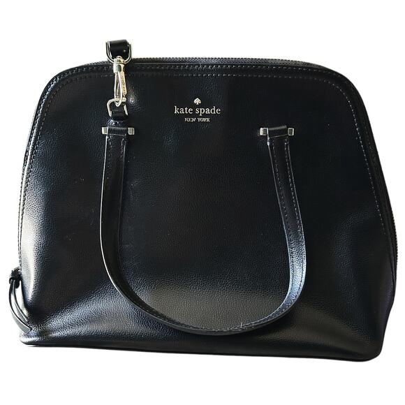 Kate Spade Patterson Drive Medium Black Caviar Pebbled Leather Dome Satchel - Picture 3 of 12